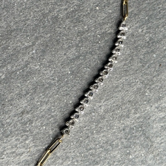 Diamond and paperclip tennis bracelet - Picture 4 of 14